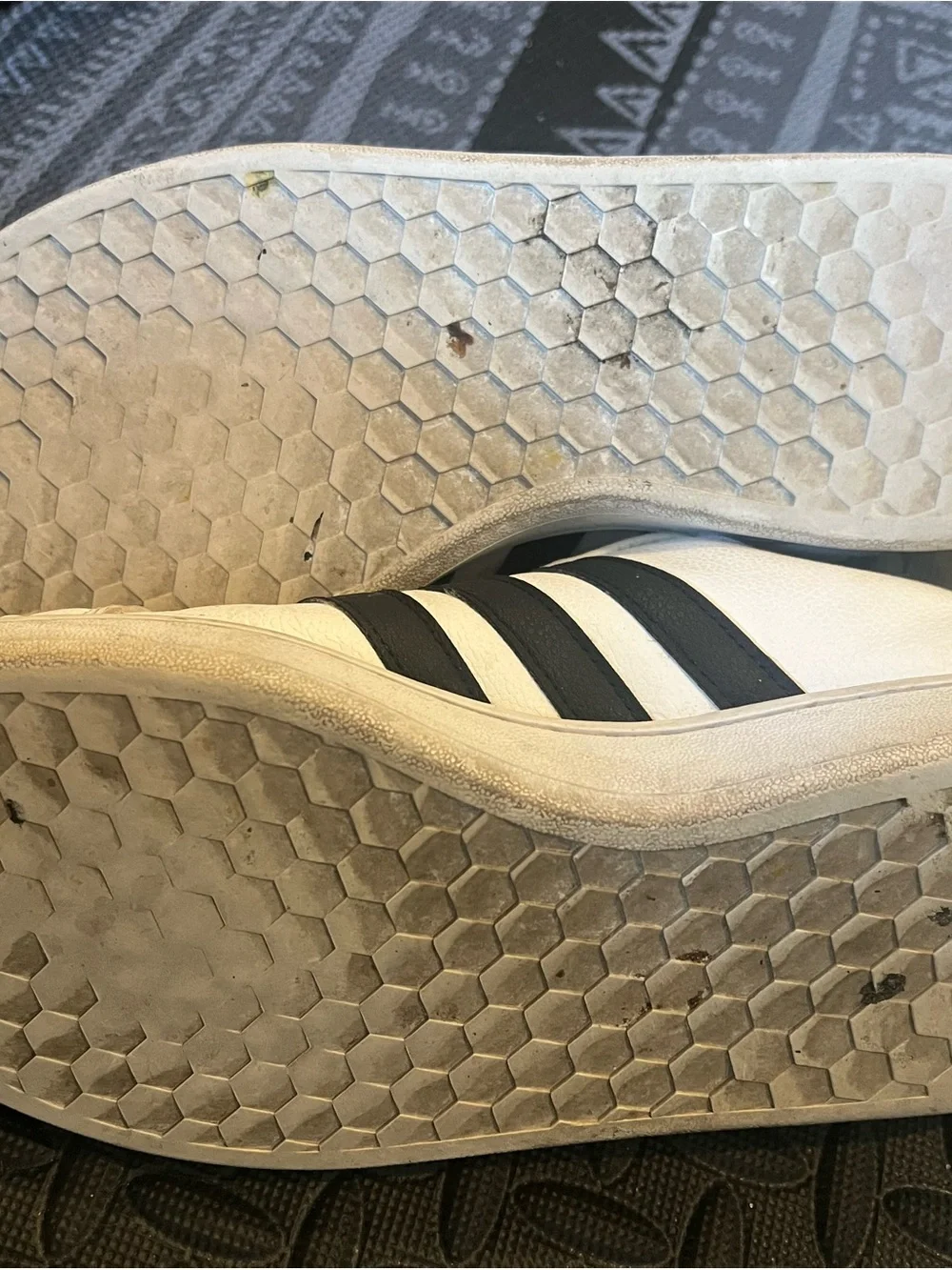 adidas White Sneakers with Black Three-Stripes